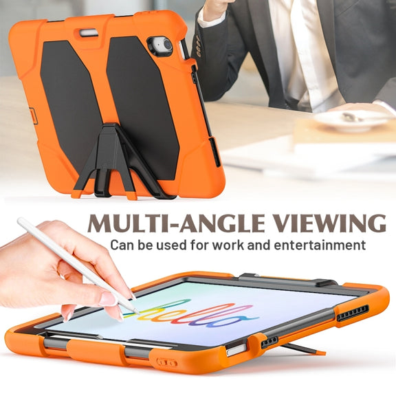 For iPad Air 11 2025 / 2024 Colorful Silicone Heavy Duty Hybrid PC Tablet Case(Orange)