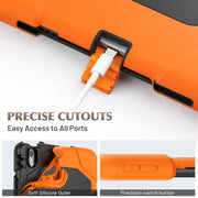 For iPad Air 11 2025 / 2024 Colorful Silicone Heavy Duty Hybrid PC Tablet Case(Orange)