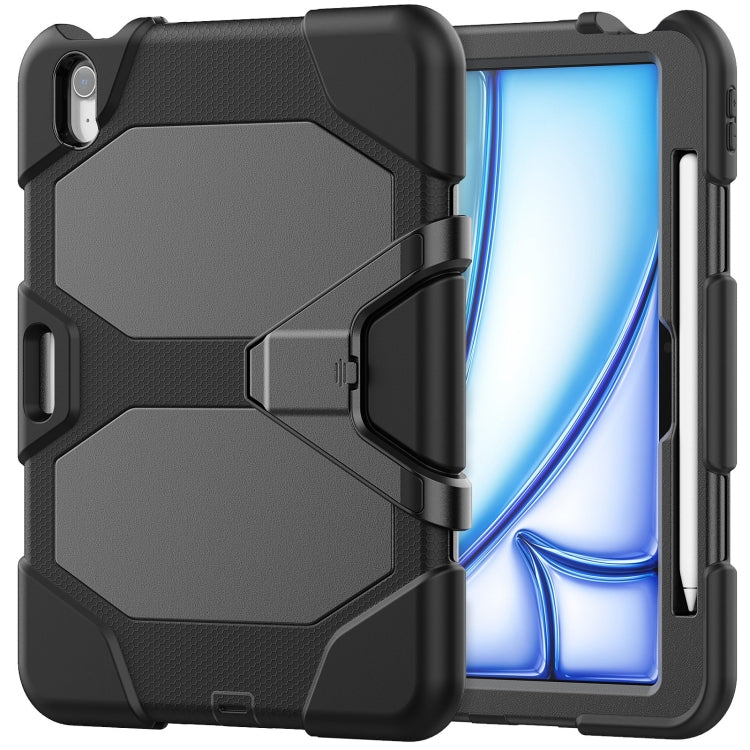 For iPad Air 11 2025 / 2024 Colorful Silicone Heavy Duty Hybrid PC Tablet Case(Black)