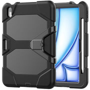 For iPad Air 11 2025 / 2024 Colorful Silicone Heavy Duty Hybrid PC Tablet Case(Black)