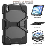 For iPad Air 11 2025 / 2024 Colorful Silicone Heavy Duty Hybrid PC Tablet Case(Black)