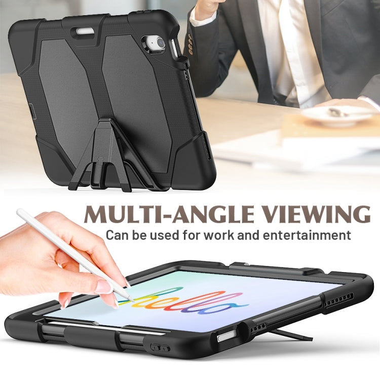 For iPad Air 11 2025 / 2024 Colorful Silicone Heavy Duty Hybrid PC Tablet Case(Black)