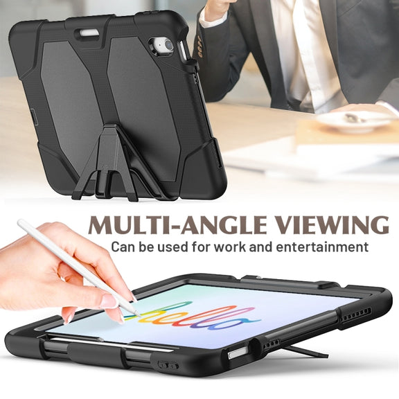 For iPad Air 11 2025 / 2024 Colorful Silicone Heavy Duty Hybrid PC Tablet Case(Black)