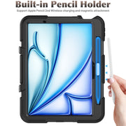 For iPad Air 11 2025 / 2024 Colorful Silicone Heavy Duty Hybrid PC Tablet Case(Black)