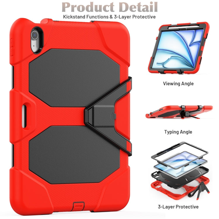 For iPad Air 11 2025 / 2024 Colorful Silicone Heavy Duty Hybrid PC Tablet Case(Red)