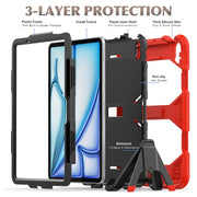 For iPad Air 11 2025 / 2024 Colorful Silicone Heavy Duty Hybrid PC Tablet Case(Red)