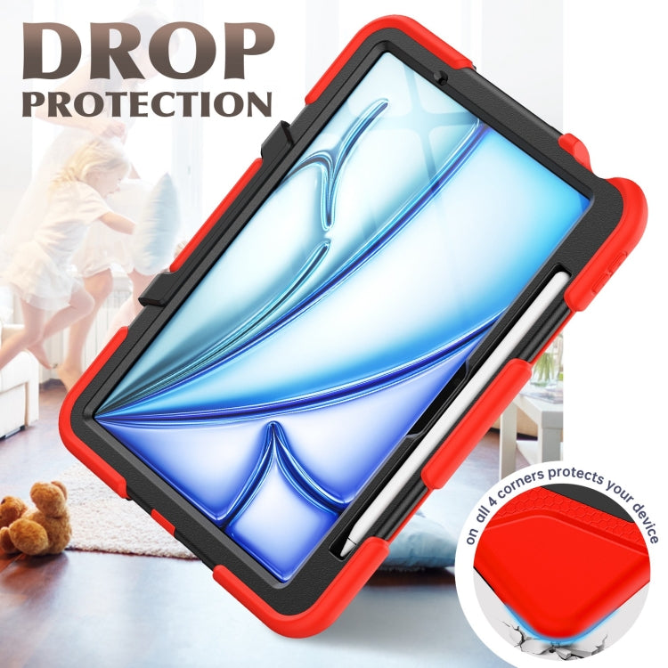 For iPad Air 11 2025 / 2024 Colorful Silicone Heavy Duty Hybrid PC Tablet Case(Red)
