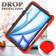 For iPad Air 11 2025 / 2024 Colorful Silicone Heavy Duty Hybrid PC Tablet Case(Red)
