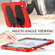 For iPad Air 11 2025 / 2024 Colorful Silicone Heavy Duty Hybrid PC Tablet Case(Red)