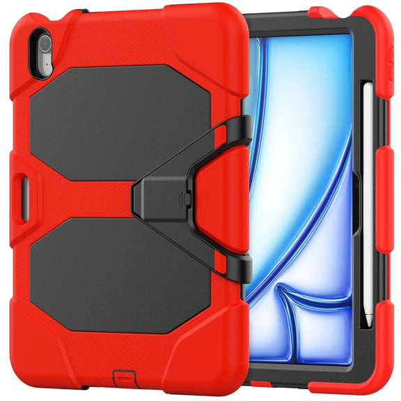 For iPad Air 11 2025 / 2024 Colorful Silicone Heavy Duty Hybrid PC Tablet Case(Red)
