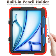 For iPad Air 11 2025 / 2024 Colorful Silicone Heavy Duty Hybrid PC Tablet Case(Red)