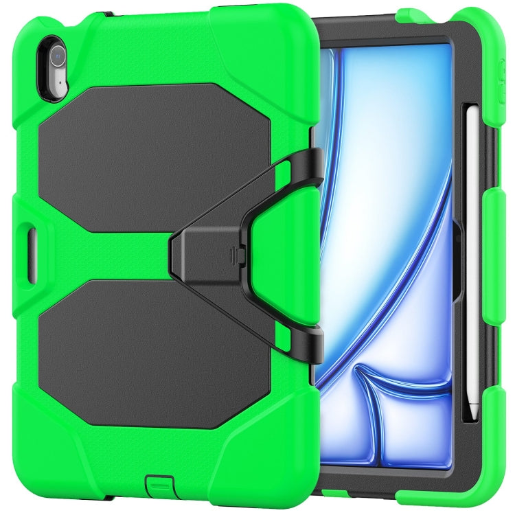 For iPad Air 11 2025 / 2024 Colorful Silicone Heavy Duty Hybrid PC Tablet Case(Green)