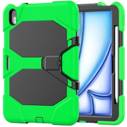 For iPad Air 11 2025 / 2024 Colorful Silicone Heavy Duty Hybrid PC Tablet Case(Green)