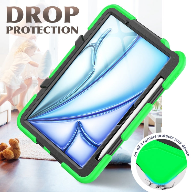 For iPad Air 11 2025 / 2024 Colorful Silicone Heavy Duty Hybrid PC Tablet Case(Green)