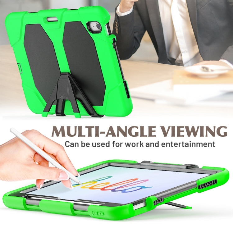 For iPad Air 11 2025 / 2024 Colorful Silicone Heavy Duty Hybrid PC Tablet Case(Green)