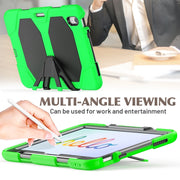 For iPad Air 11 2025 / 2024 Colorful Silicone Heavy Duty Hybrid PC Tablet Case(Green)