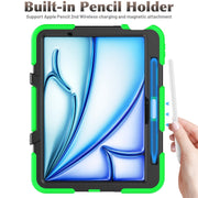 For iPad Air 11 2025 / 2024 Colorful Silicone Heavy Duty Hybrid PC Tablet Case(Green)
