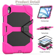 For iPad Air 11 2025 / 2024 Colorful Silicone Heavy Duty Hybrid PC Tablet Case(Rose Red)