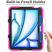 For iPad Air 11 2025 / 2024 Colorful Silicone Heavy Duty Hybrid PC Tablet Case(Rose Red)