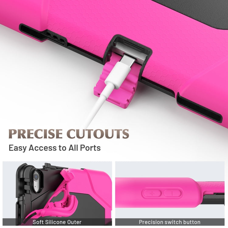 For iPad Air 11 2025 / 2024 Colorful Silicone Heavy Duty Hybrid PC Tablet Case(Rose Red)
