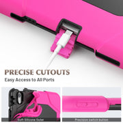 For iPad Air 11 2025 / 2024 Colorful Silicone Heavy Duty Hybrid PC Tablet Case(Rose Red)