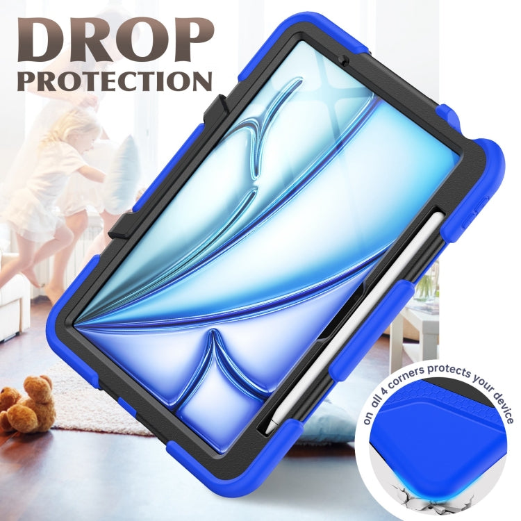 For iPad Air 11 2025 / 2024 Colorful Silicone Heavy Duty Hybrid PC Tablet Case(Dark Blue)
