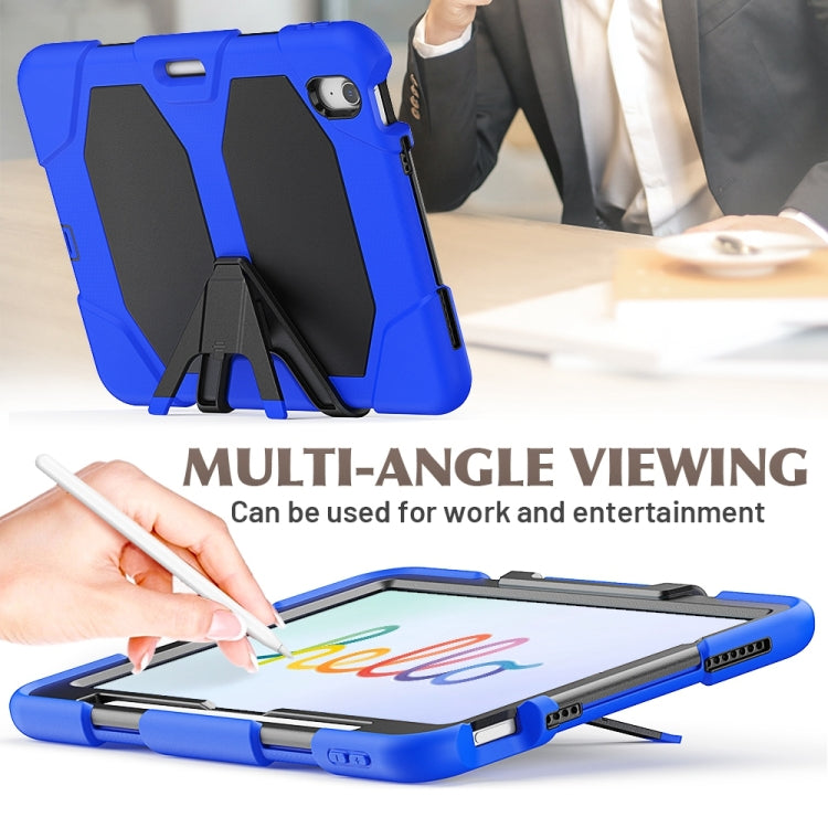 For iPad Air 11 2025 / 2024 Colorful Silicone Heavy Duty Hybrid PC Tablet Case(Dark Blue)