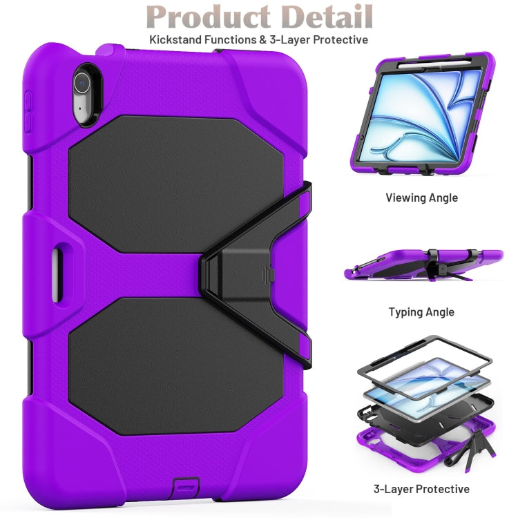 For iPad Air 11 2025 / 2024 Colorful Silicone Heavy Duty Hybrid PC Tablet Case(Purple)