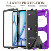 For iPad Air 11 2025 / 2024 Colorful Silicone Heavy Duty Hybrid PC Tablet Case(Purple)