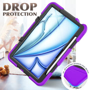 For iPad Air 11 2025 / 2024 Colorful Silicone Heavy Duty Hybrid PC Tablet Case(Purple)