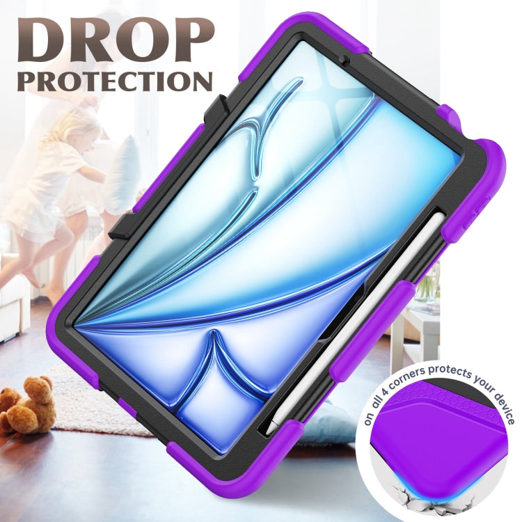 For iPad Air 11 2025 / 2024 Colorful Silicone Heavy Duty Hybrid PC Tablet Case(Purple)