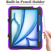 For iPad Air 11 2025 / 2024 Colorful Silicone Heavy Duty Hybrid PC Tablet Case(Purple)