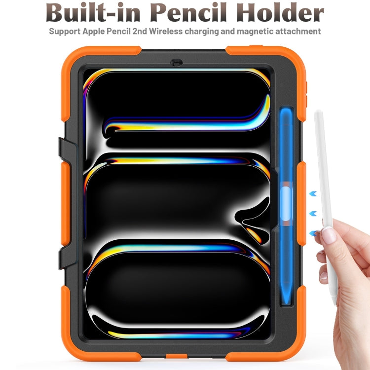 For iPad Pro 11 2024 Colorful Silicone Heavy Duty Hybrid PC Tablet Case(Orange)