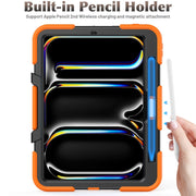 For iPad Pro 11 2024 Colorful Silicone Heavy Duty Hybrid PC Tablet Case(Orange)