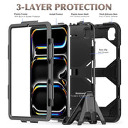 For iPad Pro 11 2024 Colorful Silicone Heavy Duty Hybrid PC Tablet Case(Black)