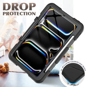 For iPad Pro 11 2024 Colorful Silicone Heavy Duty Hybrid PC Tablet Case(Black)