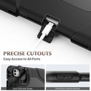 For iPad Pro 11 2024 Colorful Silicone Heavy Duty Hybrid PC Tablet Case(Black)
