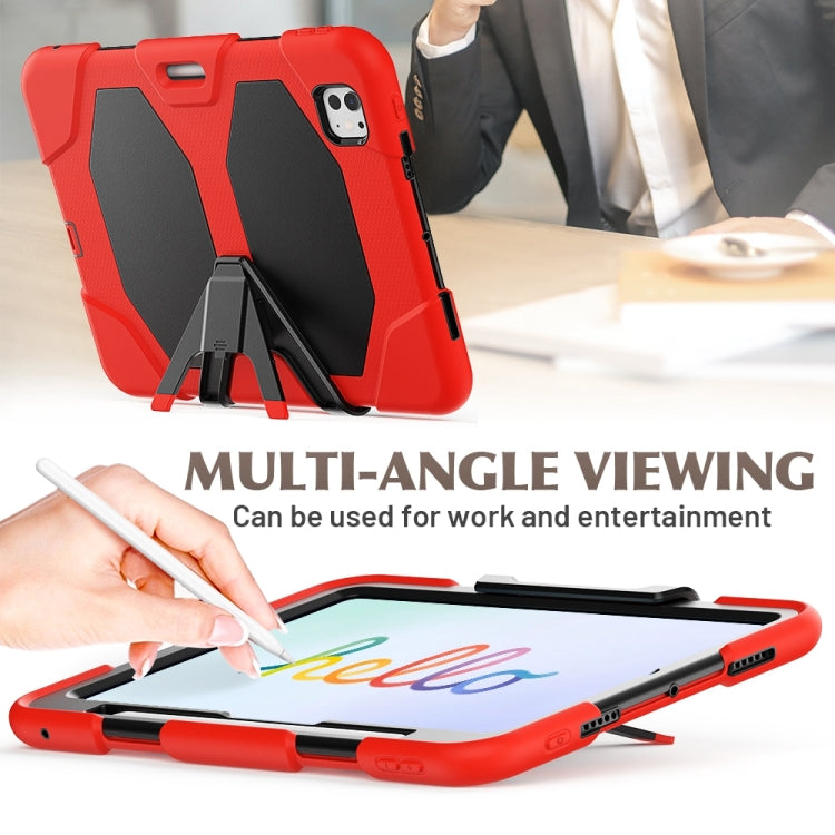 For iPad Pro 11 2024 Colorful Silicone Heavy Duty Hybrid PC Tablet Case(Red)