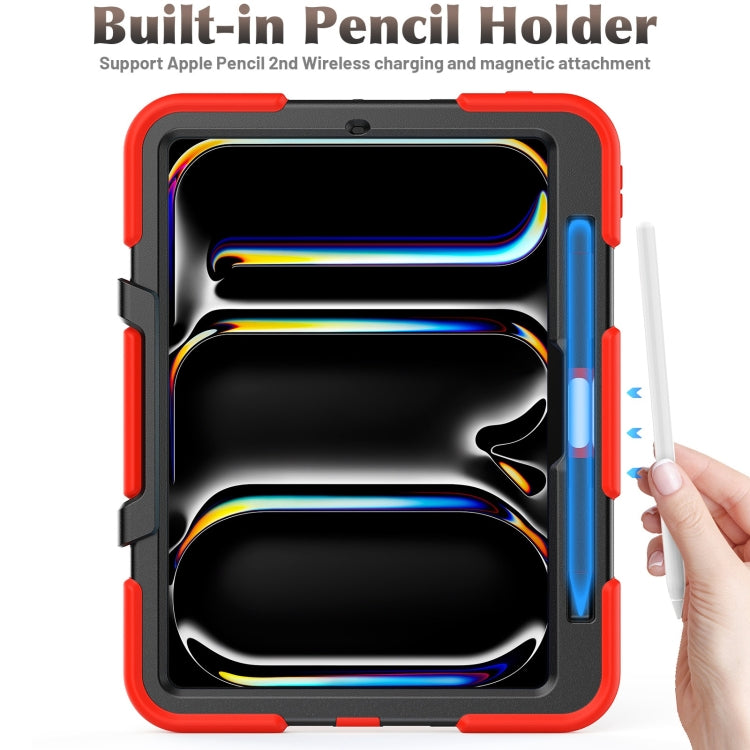 For iPad Pro 11 2024 Colorful Silicone Heavy Duty Hybrid PC Tablet Case(Red)