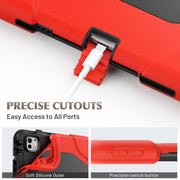 For iPad Pro 11 2024 Colorful Silicone Heavy Duty Hybrid PC Tablet Case(Red)