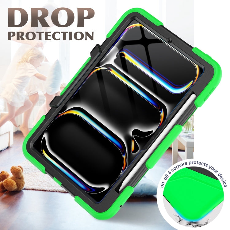 For iPad Pro 11 2024 Colorful Silicone Heavy Duty Hybrid PC Tablet Case(Green)