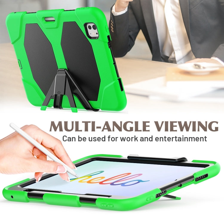 For iPad Pro 11 2024 Colorful Silicone Heavy Duty Hybrid PC Tablet Case(Green)