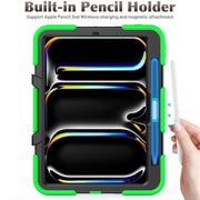For iPad Pro 11 2024 Colorful Silicone Heavy Duty Hybrid PC Tablet Case(Green)