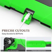 For iPad Pro 11 2024 Colorful Silicone Heavy Duty Hybrid PC Tablet Case(Green)