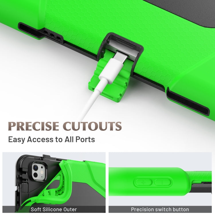 For iPad Pro 11 2024 Colorful Silicone Heavy Duty Hybrid PC Tablet Case(Green)