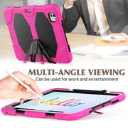 For iPad Pro 11 2024 Colorful Silicone Heavy Duty Hybrid PC Tablet Case(Rose Red)