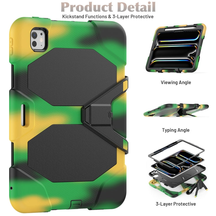 For iPad Pro 11 2024 Colorful Silicone Heavy Duty Hybrid PC Tablet Case(Camouflage)