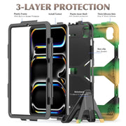 For iPad Pro 11 2024 Colorful Silicone Heavy Duty Hybrid PC Tablet Case(Camouflage)