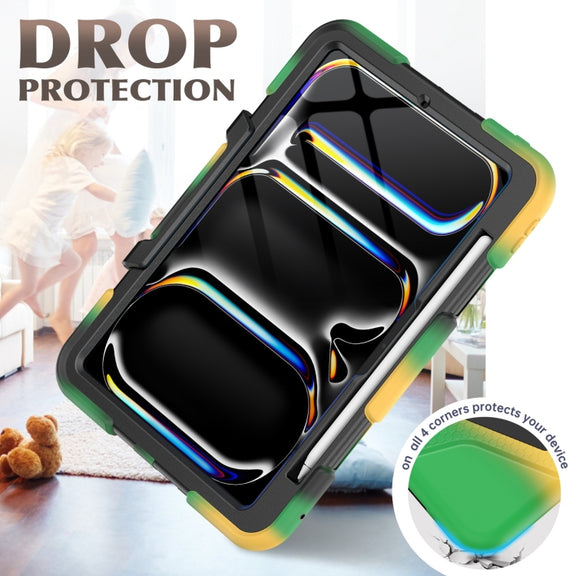 For iPad Pro 11 2024 Colorful Silicone Heavy Duty Hybrid PC Tablet Case(Camouflage)