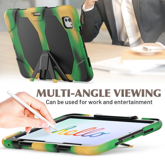For iPad Pro 11 2024 Colorful Silicone Heavy Duty Hybrid PC Tablet Case(Camouflage)